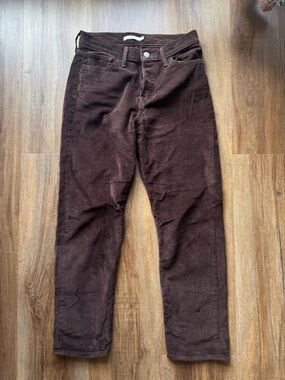 Levi’s Brown Corduroy Pants Straight Leg High Rise Neutral Minimalist Y2K